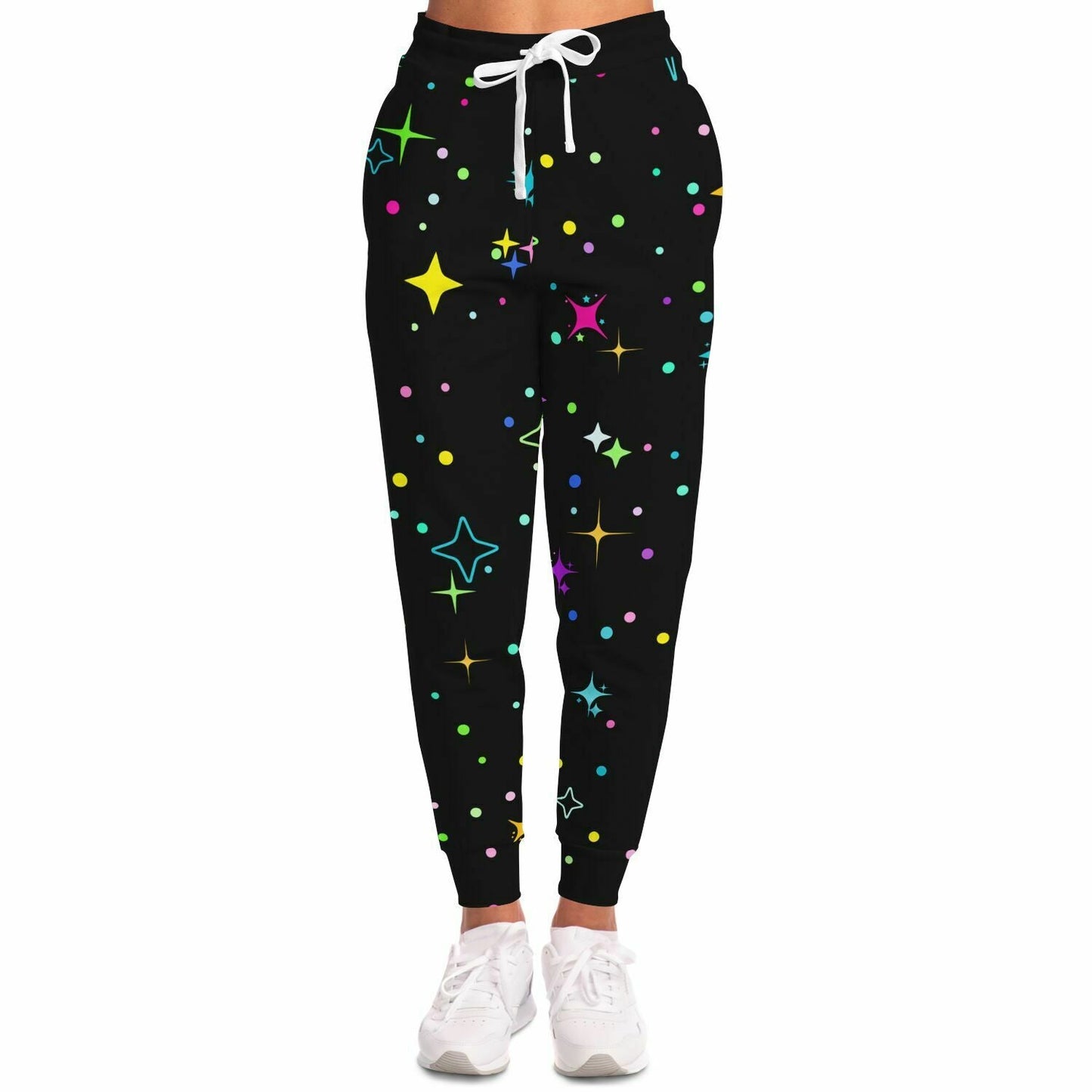 Black Scattered Sparkles Rave Joggers