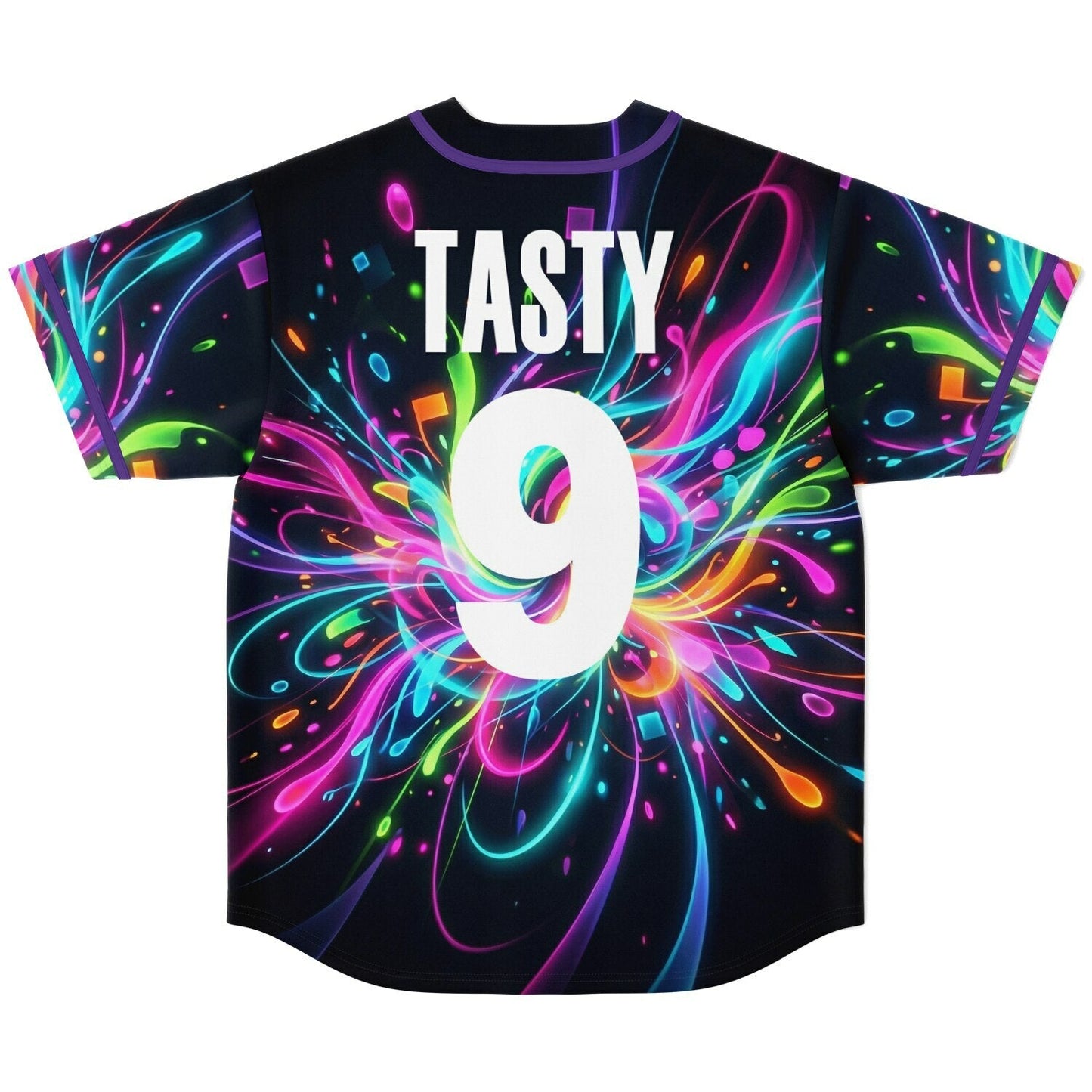 Black Explosive Neon Rave Baseball Jersey