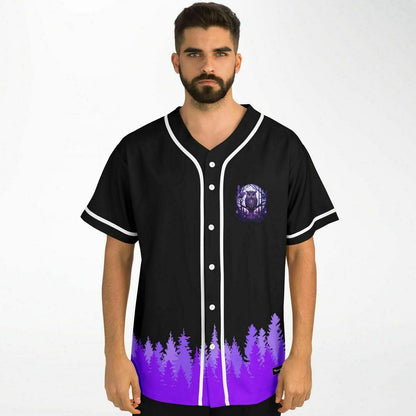 Black Nighttime Pine Rave Baseball Jersey