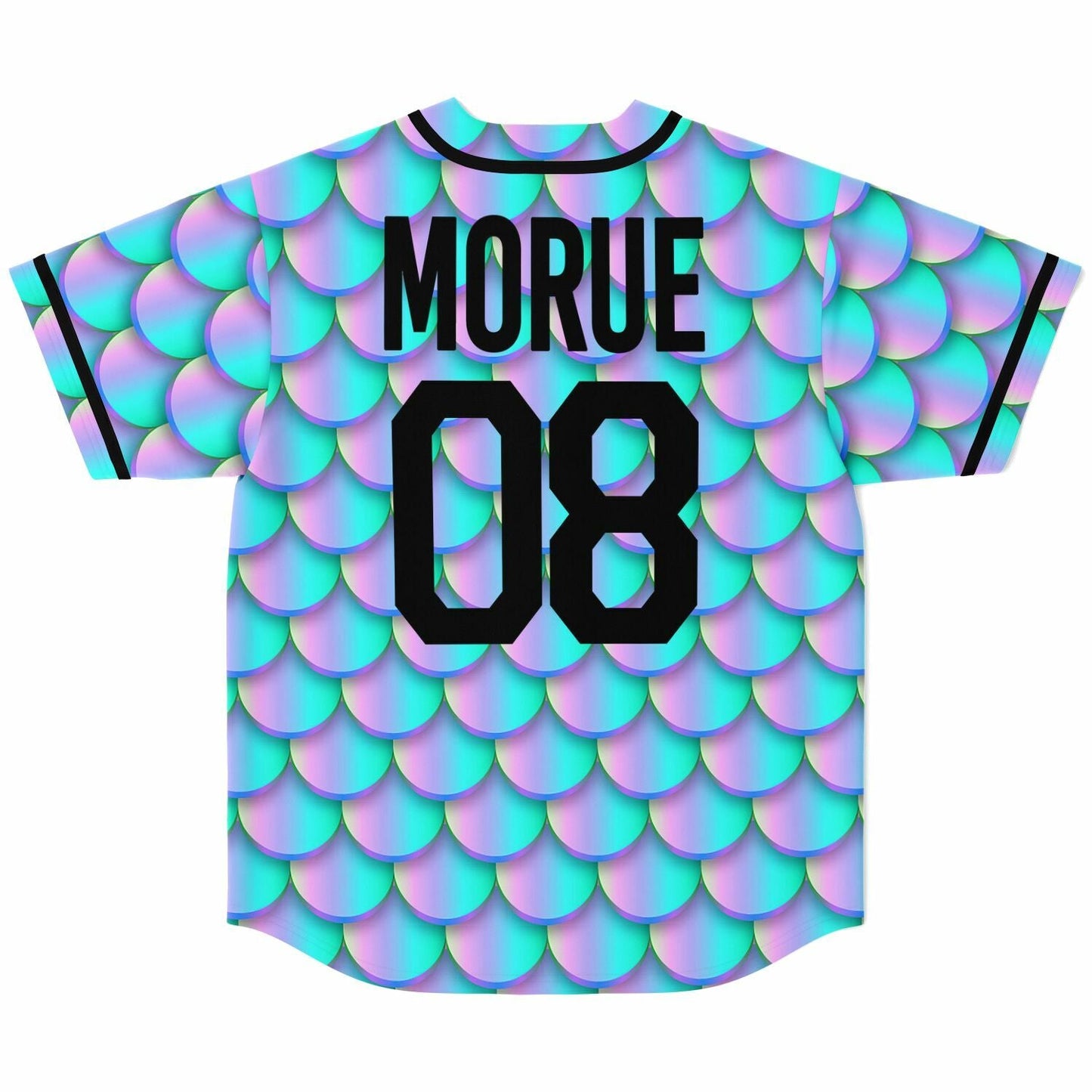 Iridescent Teal Holographic Mermaid Rave Baseball Jersey