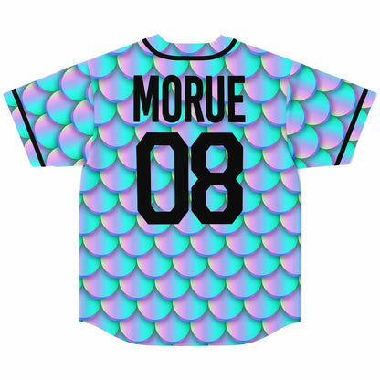 Iridescent Teal Holographic Mermaid Rave Baseball Jersey