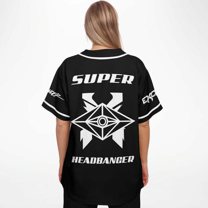Excision Black Geometric Ornate Rave Baseball Jersey