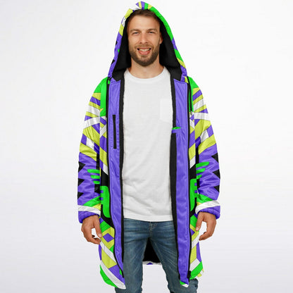 Neon Green Geometric Alien Rave Cloak