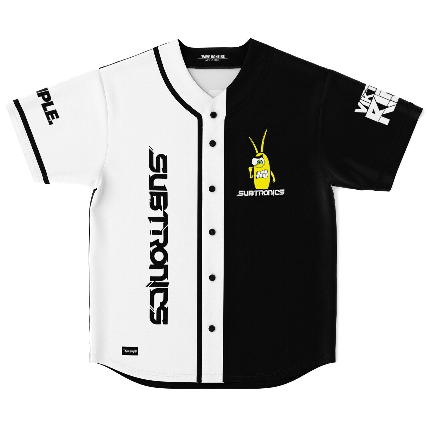 Subtronics Half Black Yellow One Rave Baseball Jersey