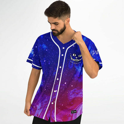 Cosmic Blue Starry Galaxy Rave Baseball Jersey