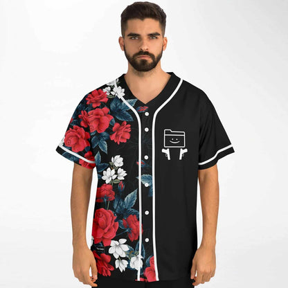 Spooky Signals Black Split Rave Baseball Jersey