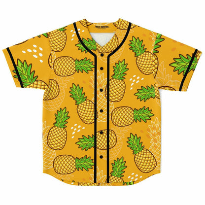 Mustard Yellow Repeating Pineapple Rave Baseball Jersey