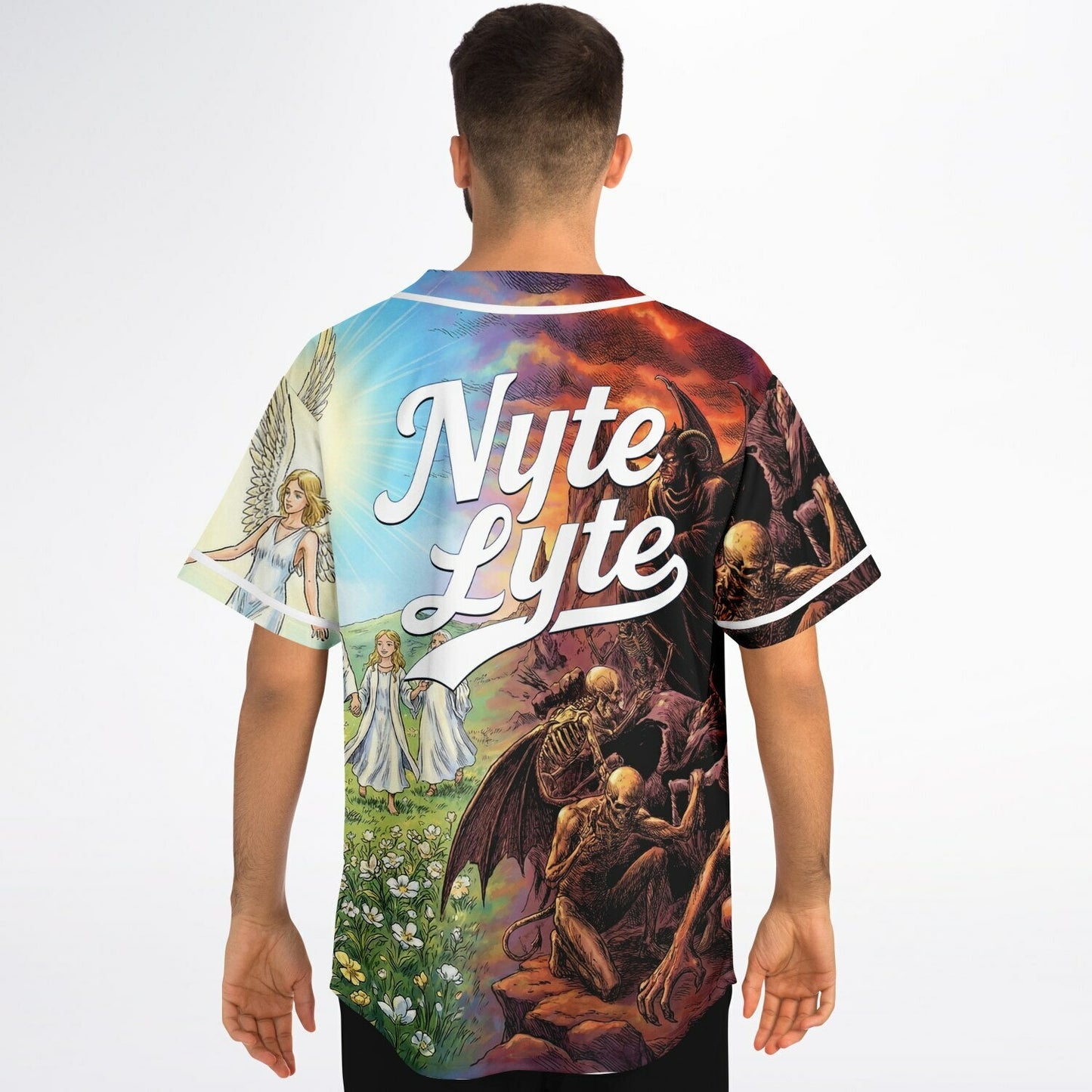 Bright Heaven Vs Hell Rave Baseball Jersey