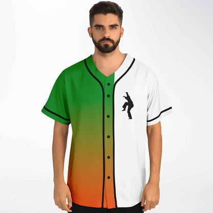 Left Panel Black Silhouette Rave Baseball Jersey