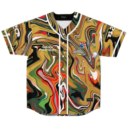 Olive Liquid Marble Rave Baseball Jersey
