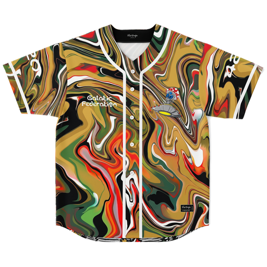 Olive Liquid Marble Rave Baseball Jersey