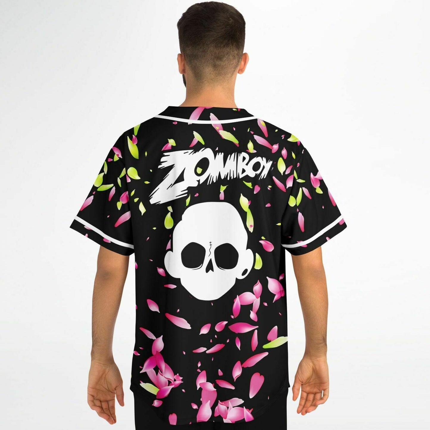 Zomboy Black Scattered Flower Rave Baseball Jersey