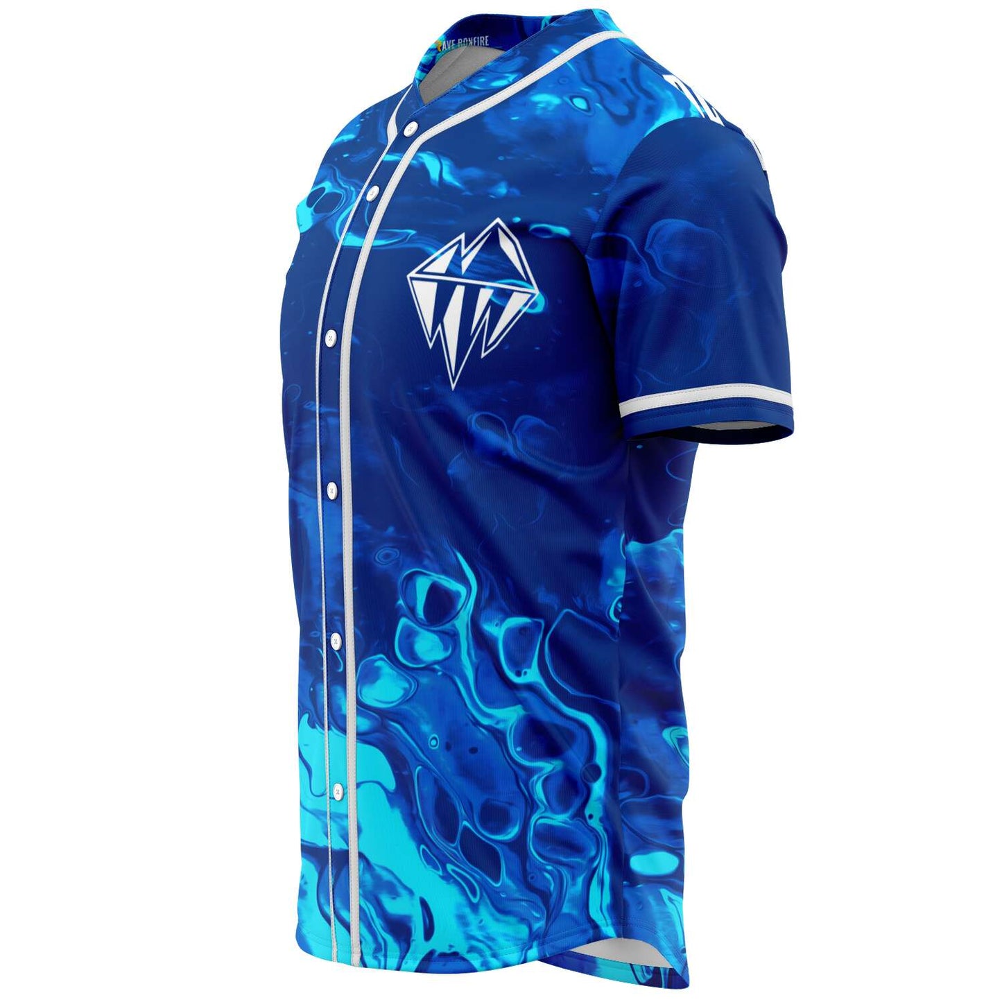 Royal Blue Swirling Liquid Rave Baseball Jersey