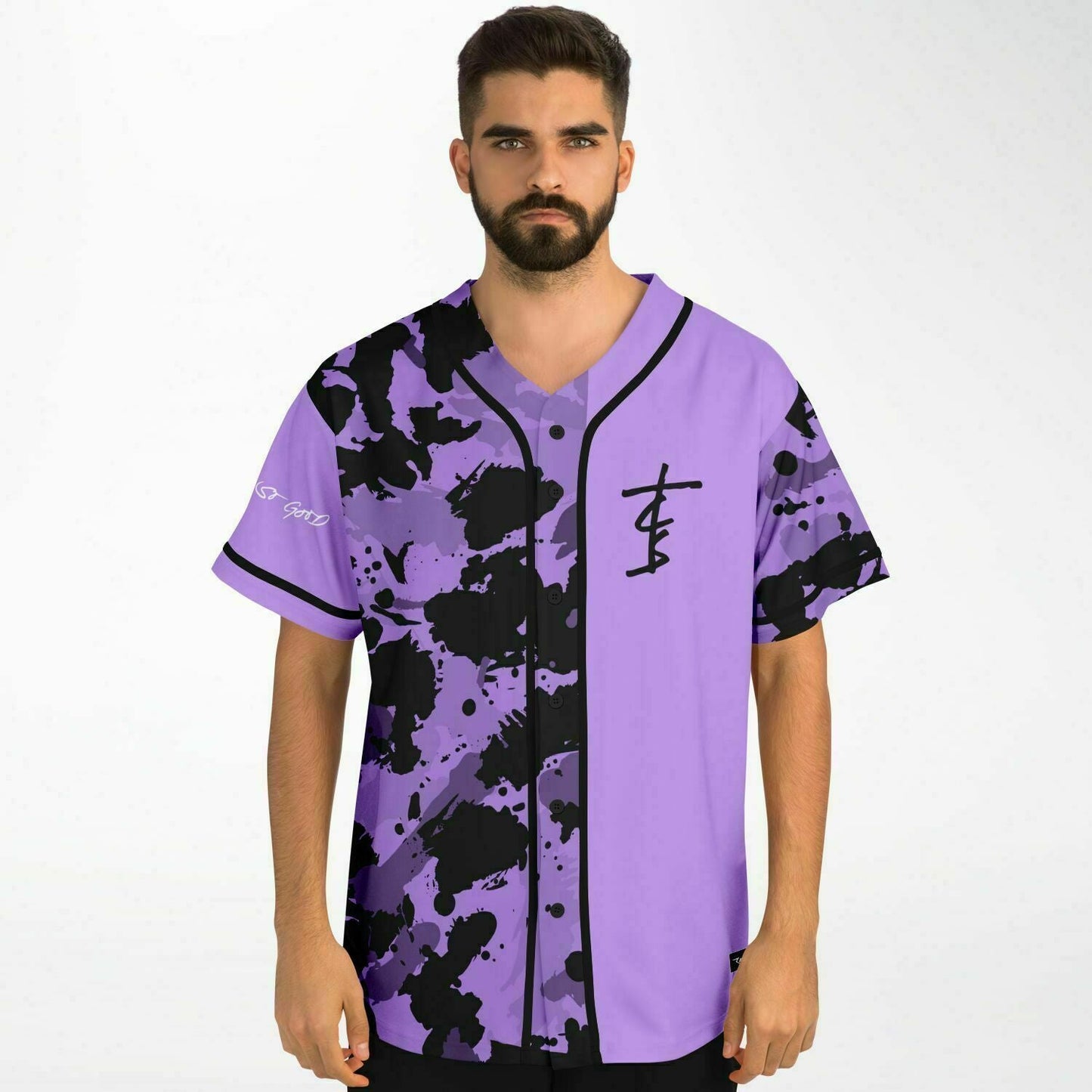 The Chainsmokers Light Purple Black Paint Rave Baseball Jersey