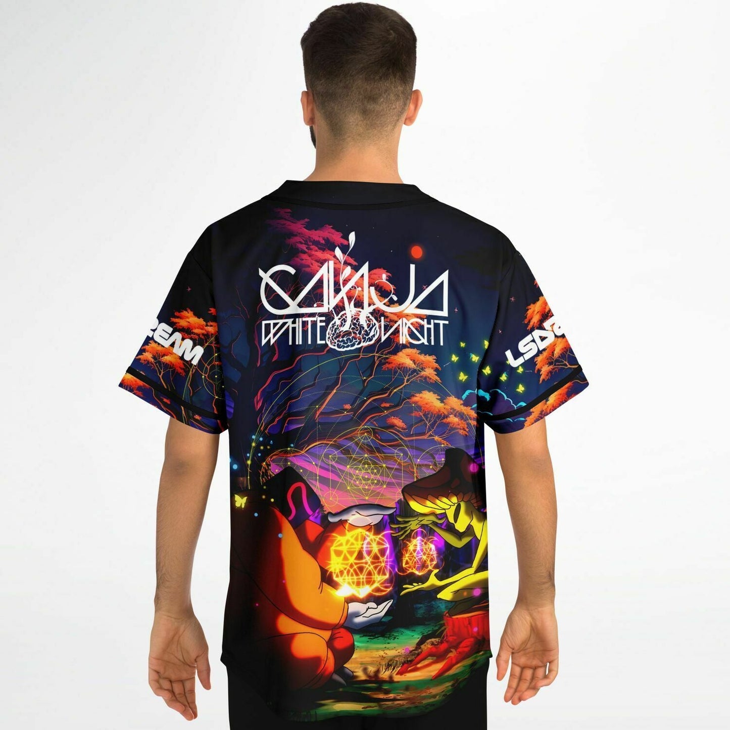 Deep Purple Psychedelic Dreamscape Rave Baseball Jersey