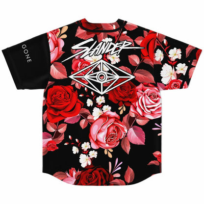 Slander Black Realistic Red Rave Baseball Jersey