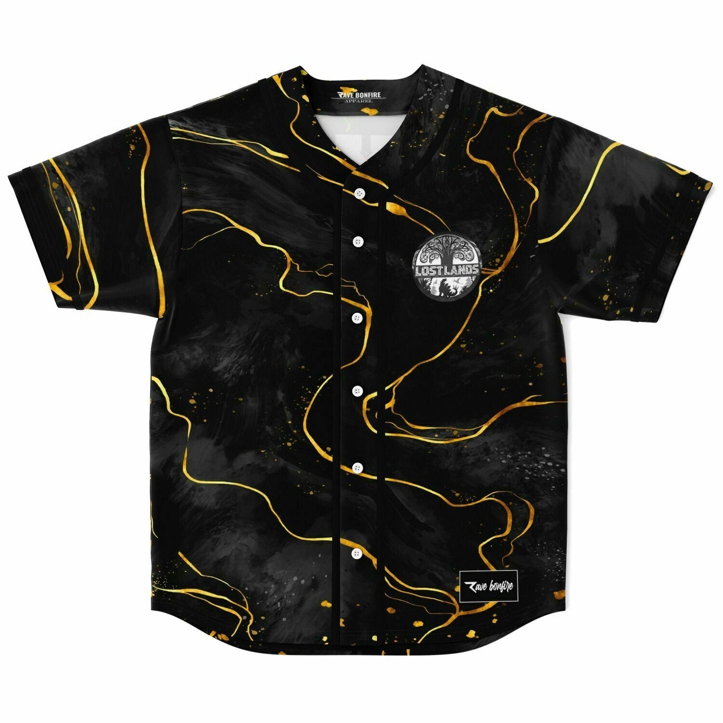 Excision Black Gold Marble Rave Baseball Jersey