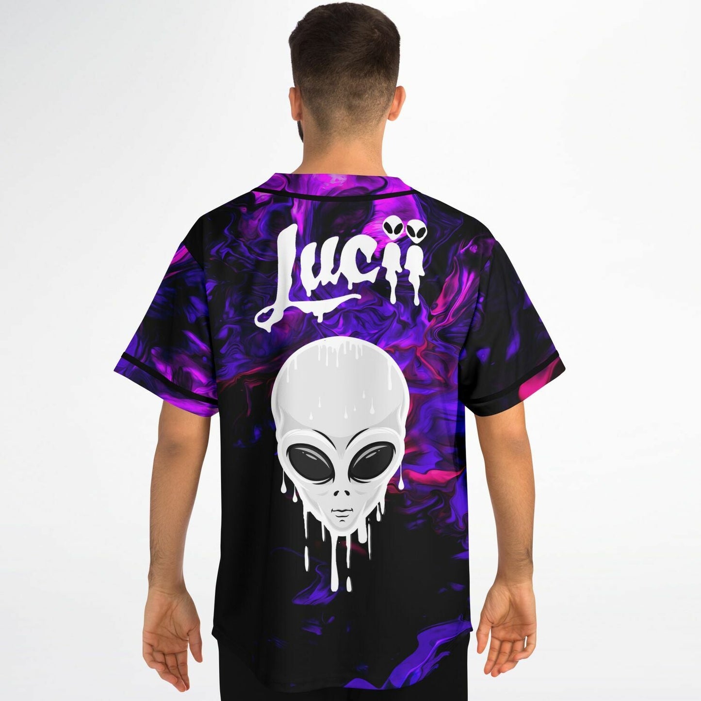 Purple Liquid Marbled Rave Baseball Jersey