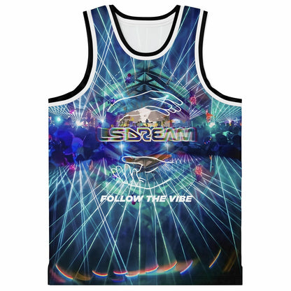 LSDREAM Blue Laser Light Rave Basketball Jersey