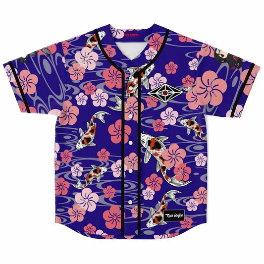Royal Purple Japanese Koi Rave Baseball Jersey