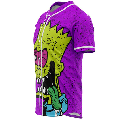 Bright Purple Cartoon Zombie Rave Baseball Jersey