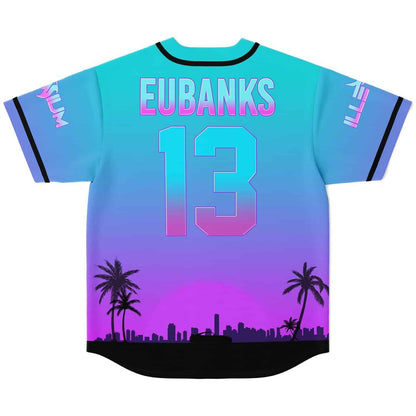 Illenium Teal Sky Miami Sunset Rave Baseball Jersey