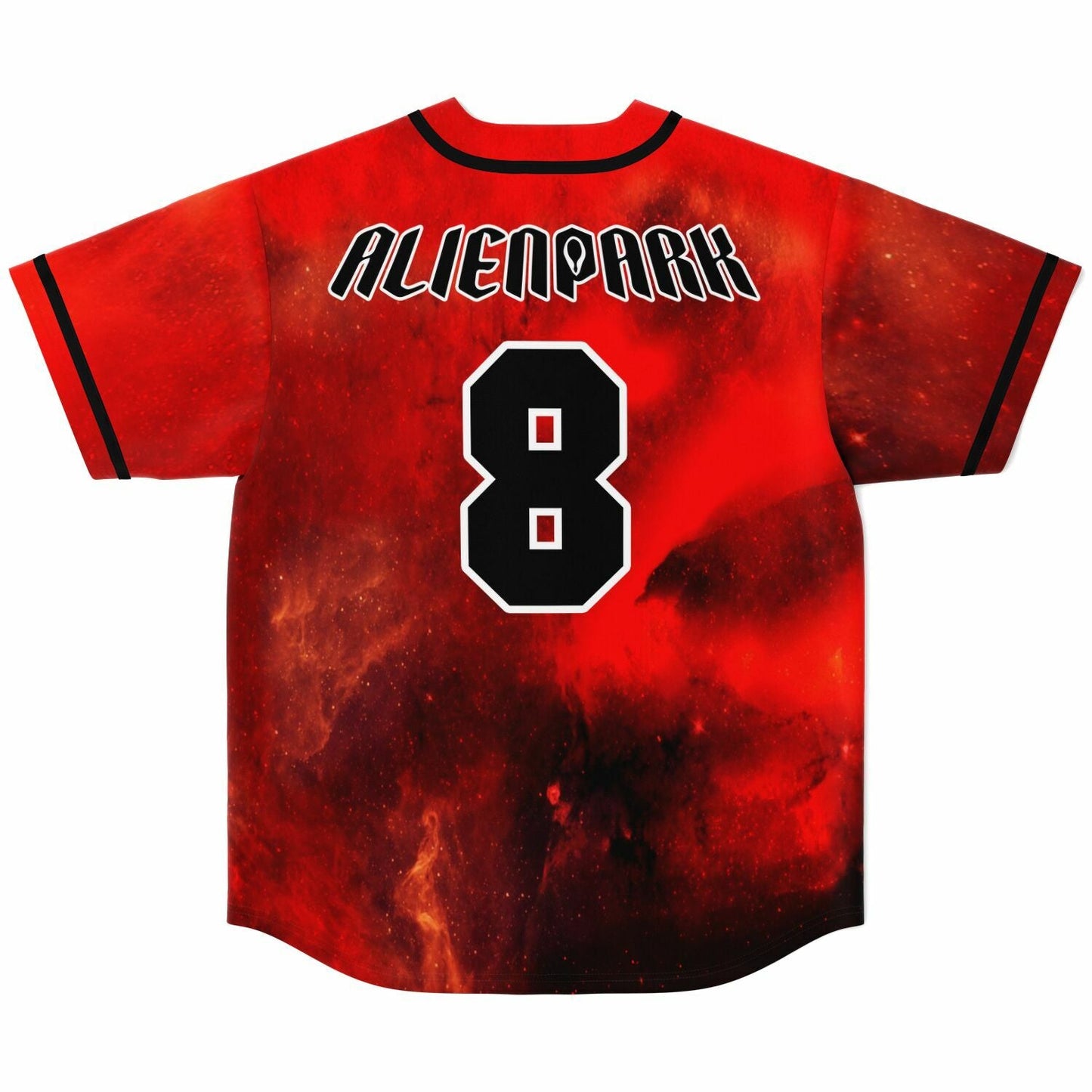 Deep Red Space Nebula Rave Baseball Jersey