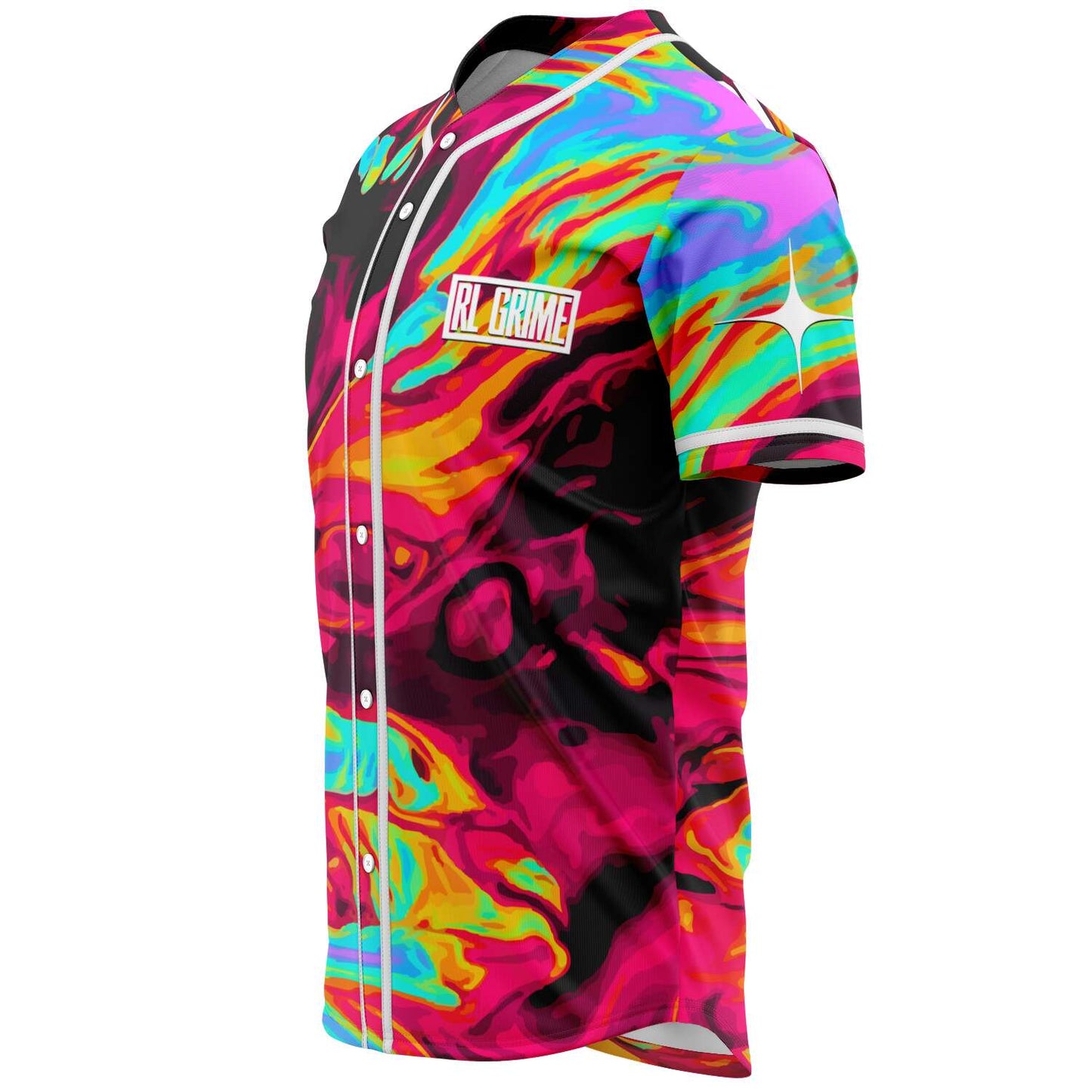 RL Grime Hot Pink Vivid Liquid Rave Baseball Jersey