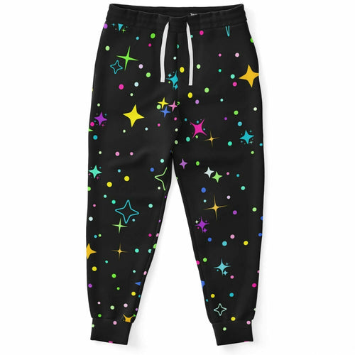 Black Scattered Sparkles Rave Joggers