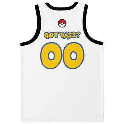 White Body Cartoon Blue Rave Basketball Jersey