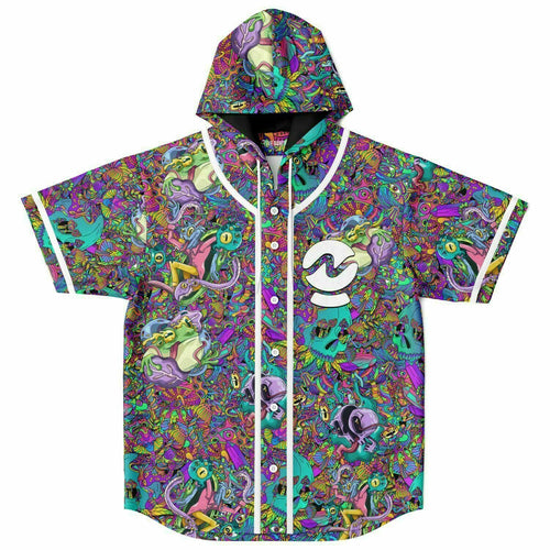 NGHTMRE Neon Dense Psychedelic Rave Hooded Baseball Jersey