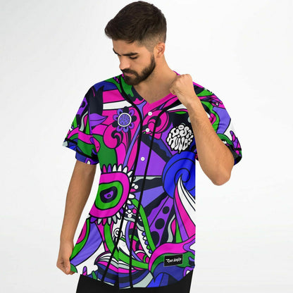 Lost Minds Hot Pink Psychedelic Swirling Rave Baseball Jersey
