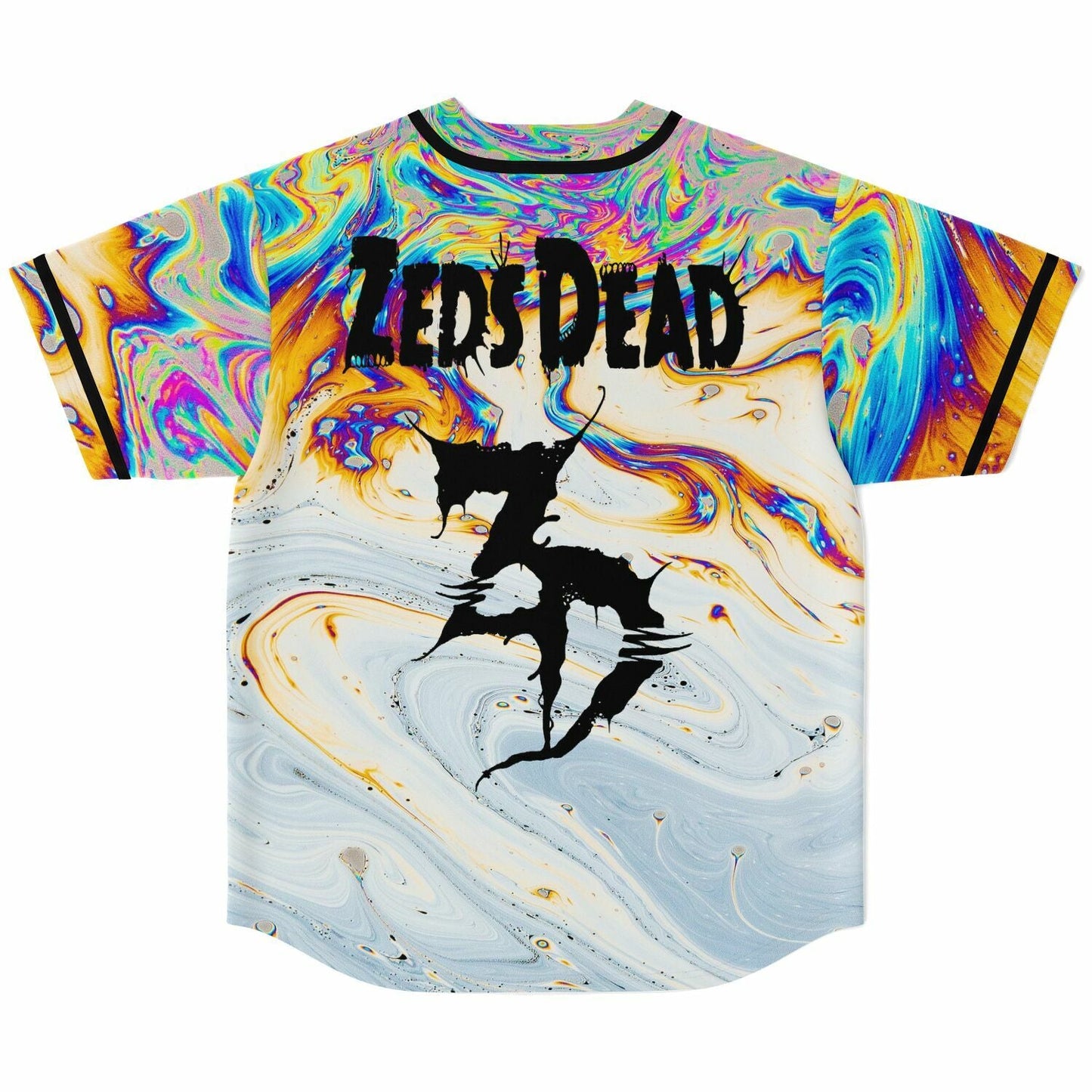 Zed’s Dead Iridescent Soap Oil Slick Rave Baseball Jersey
