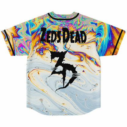 Zed’s Dead Iridescent Soap Oil Slick Rave Baseball Jersey