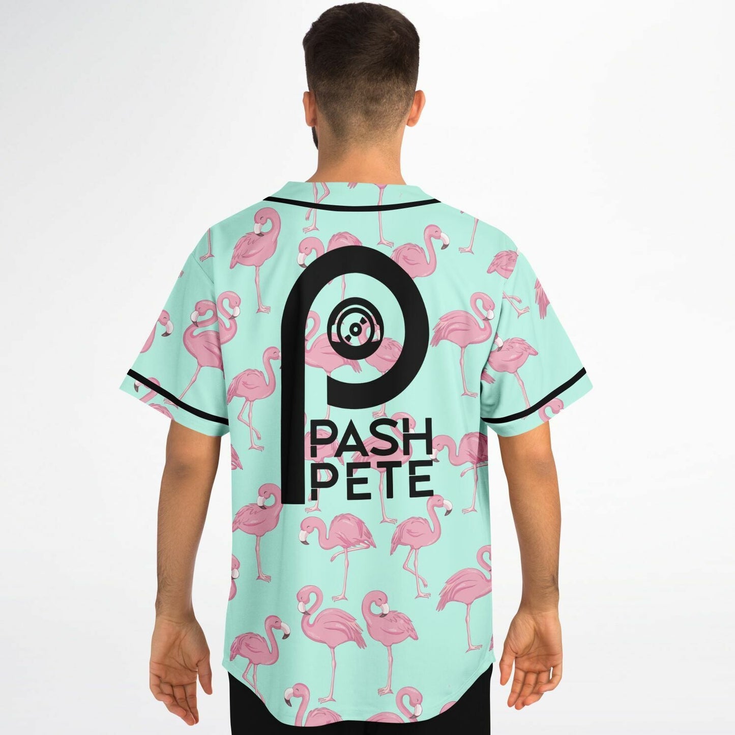 Pash Pete Mint Green Repeating Pink Rave Baseball Jersey