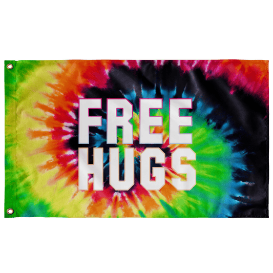 Rainbow Tie Spiral Dye Rave Flag