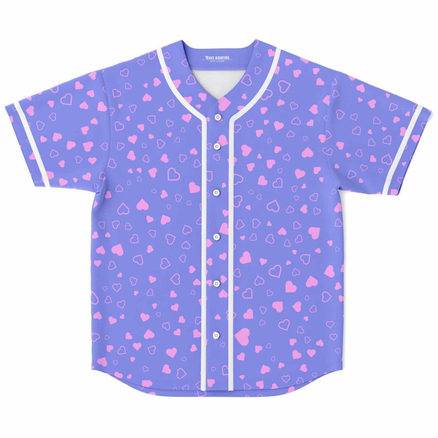 Periwinkle Scattered Pink Rave Baseball Jersey