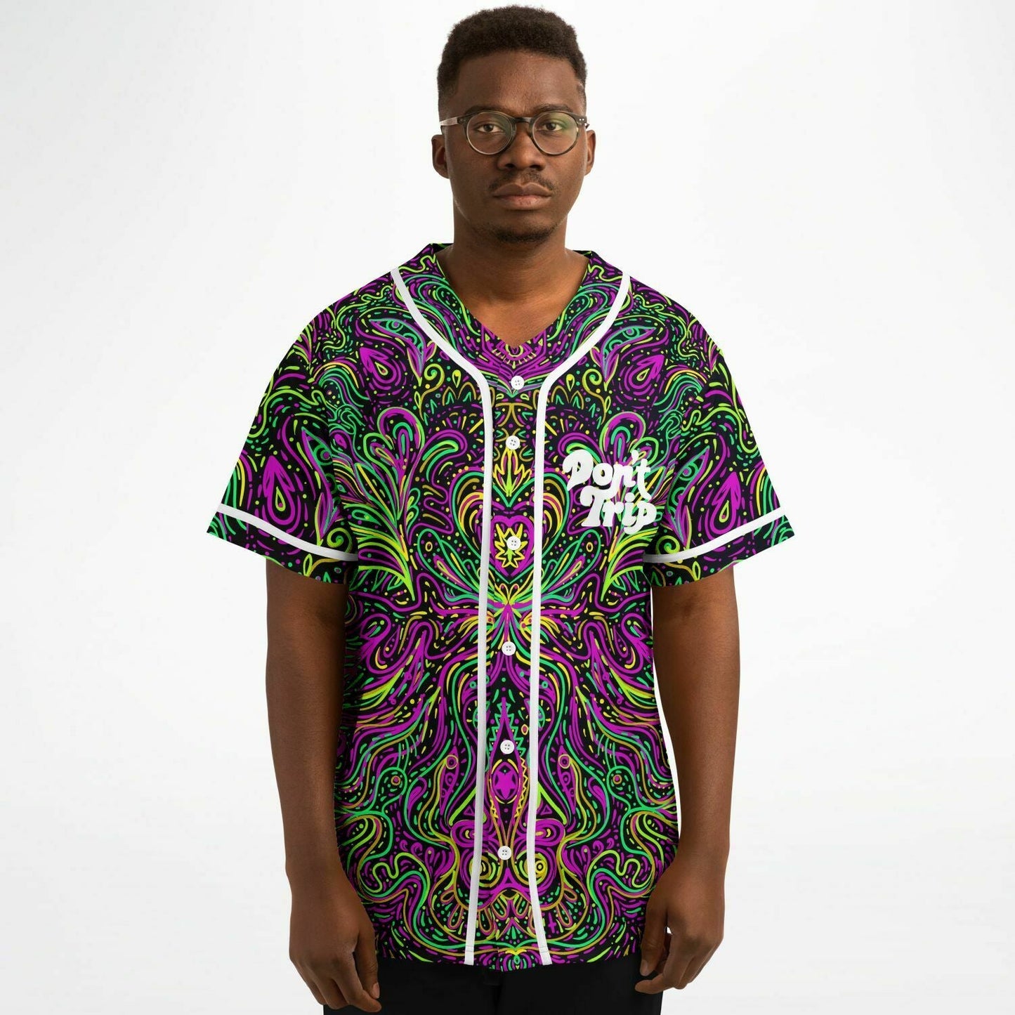 Black Dense Symmetrical Rave Baseball Jersey