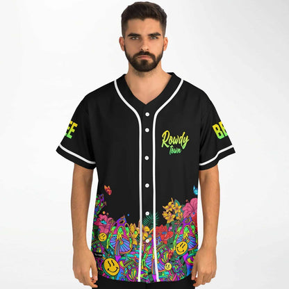 Big Gigantic Black Body Dense Psychedelic Rave Baseball Jersey