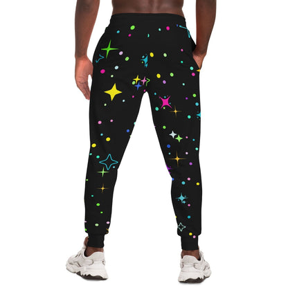 Black Scattered Sparkles Rave Joggers