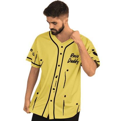 Mustard Yellow Crude Hand Rave Baseball Jersey