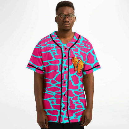 Hot Pink Cartoon Fried Rave Baseball Jersey