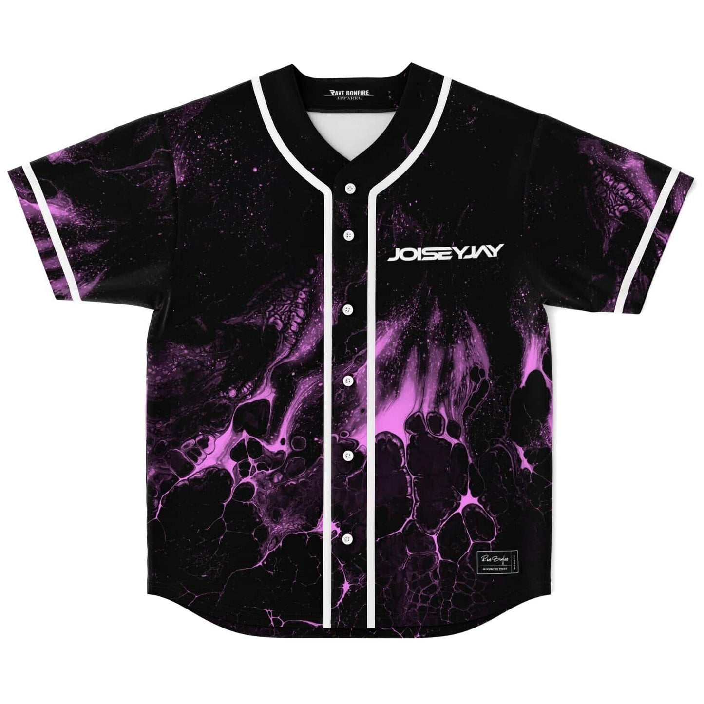 Joisey Jay Black Liquid Marble Rave Baseball Jersey