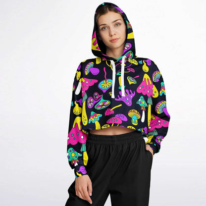 Acid Mushrooms Cropped Hoodie