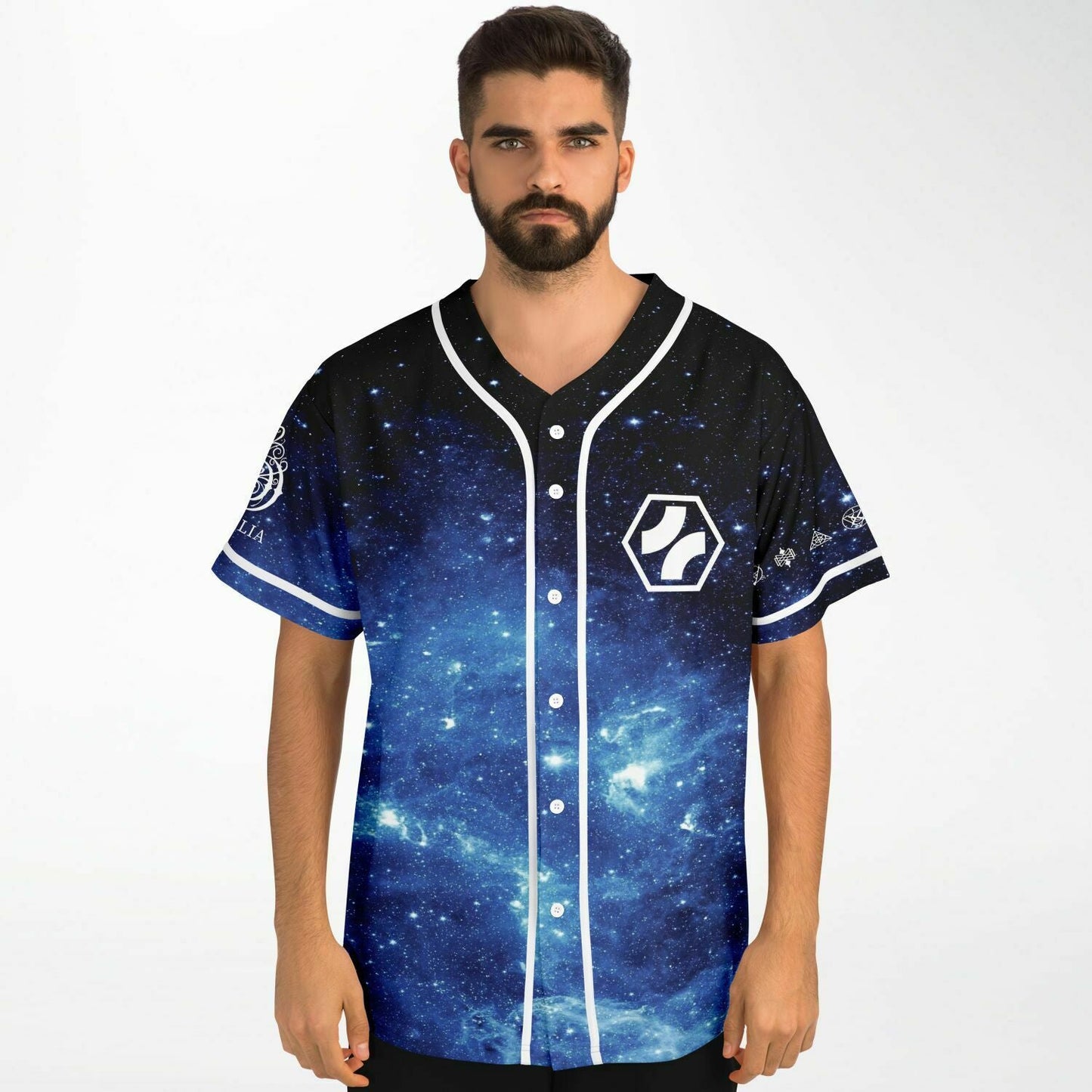 Jason Ross Deep Blue Cosmic Galaxy Rave Baseball Jersey