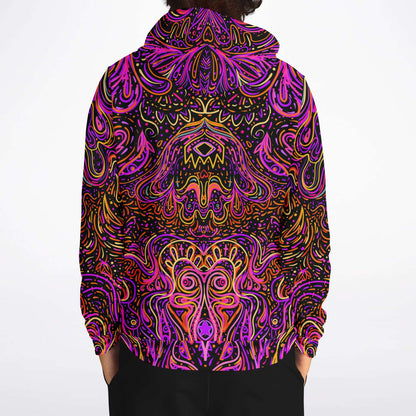 Magenta Psychedelic Doodle Rave Hoodie