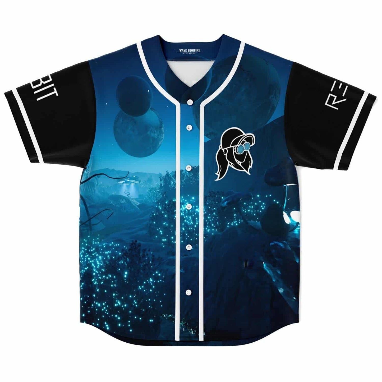 REZZ Deep Blue Alien Rave Baseball Jersey