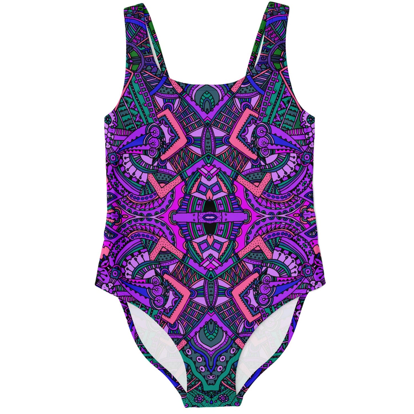 Purple Mirrored Tribal Rave Swimsuit
