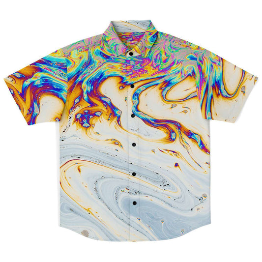 Acid trip short sleeve button down shirt
