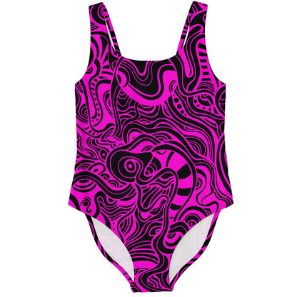 Hot Pink Swirling Liquid Rave Swimsuit
